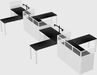 L-shape cubicles