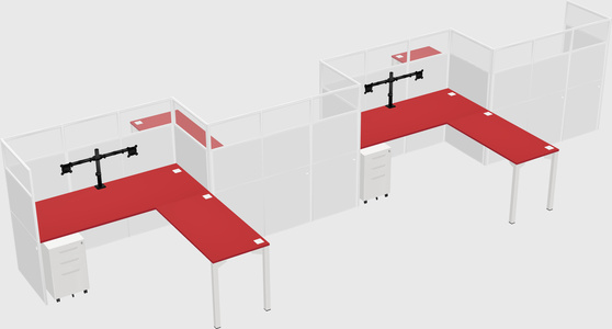 L-shape cubicles
