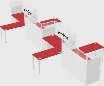 L-shape cubicles