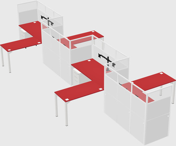 L-shape cubicles