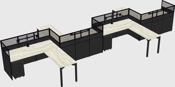 L-shape cubicles