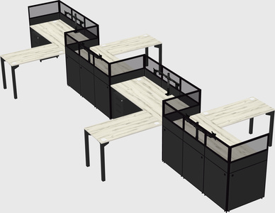 L-shape cubicles