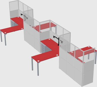 L-shape cubicles