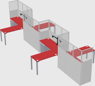 L-shape cubicles