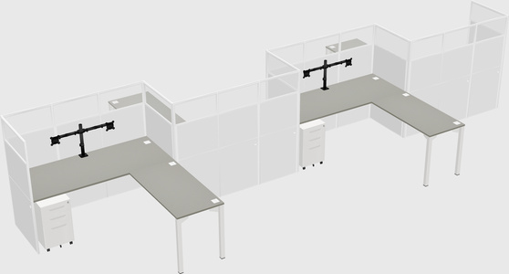 L-shape cubicles