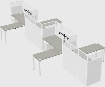 L-shape cubicles
