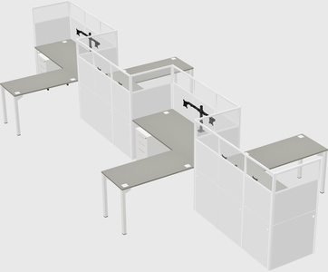 L-shape cubicles