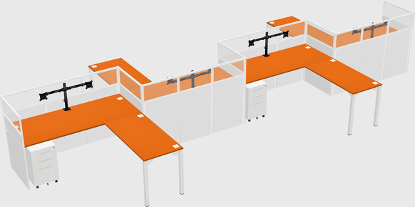 L-shape cubicles