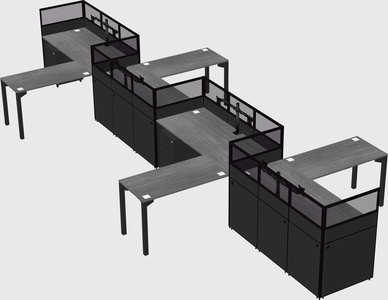 L-shape cubicles