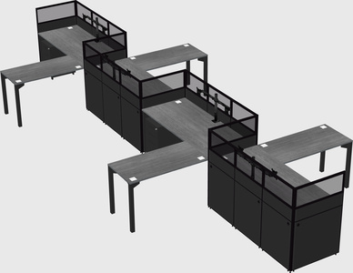 L-shape cubicles