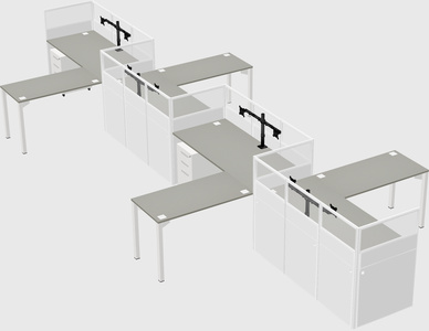 L-shape cubicles
