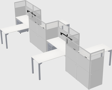 L-shape cubicles