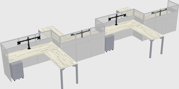 L-shape cubicles