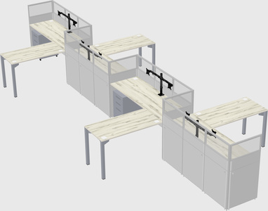 L-shape cubicles