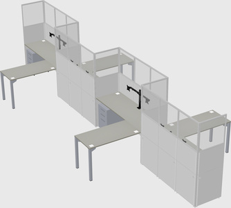 L-shape cubicles