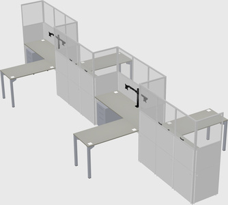 L-shape cubicles