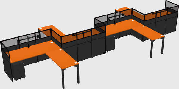 L-shape cubicles