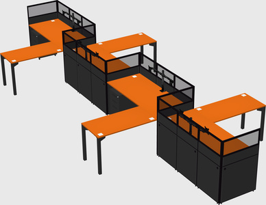 L-shape cubicles