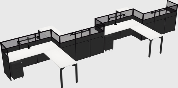 L-shape cubicles