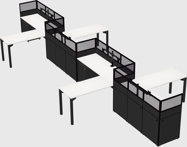 L-shape cubicles