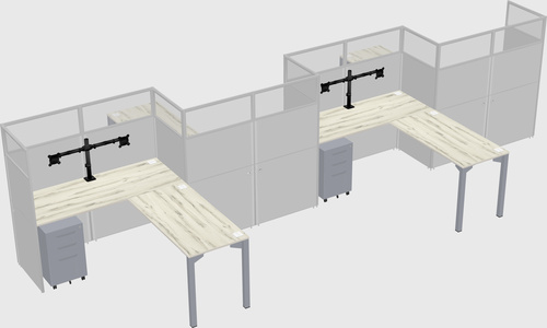 L-shape cubicles