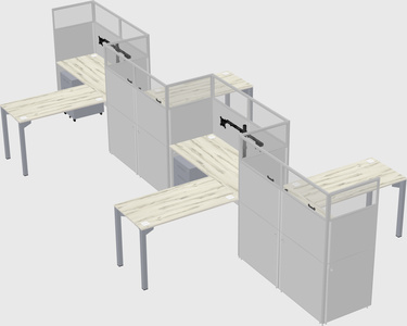L-shape cubicles