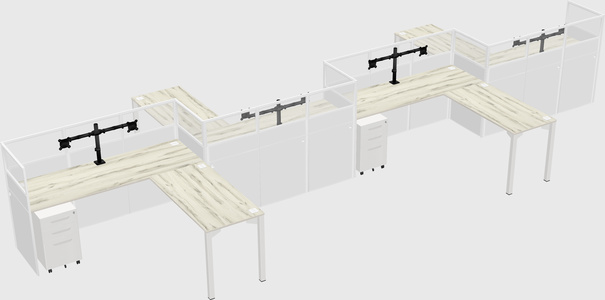 L-shape cubicles