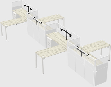 L-shape cubicles