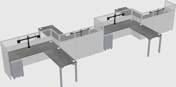 L-shape cubicles