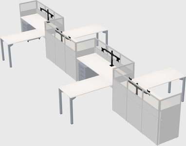 L-shape cubicles
