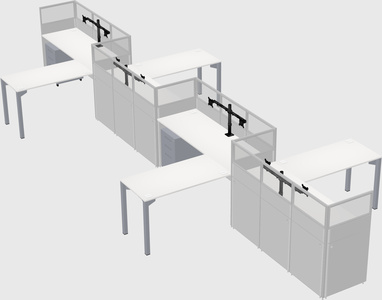 L-shape cubicles