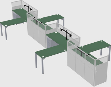 L-shape cubicles