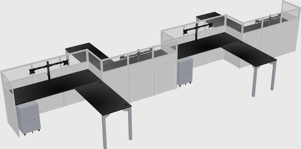 L-shape cubicles