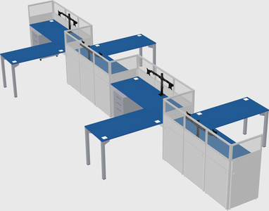 L-shape cubicles