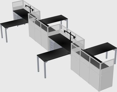 L-shape cubicles