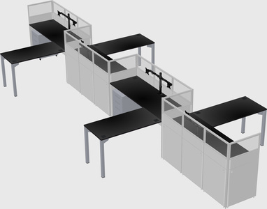 L-shape cubicles