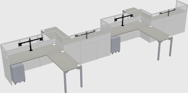 L-shape cubicles