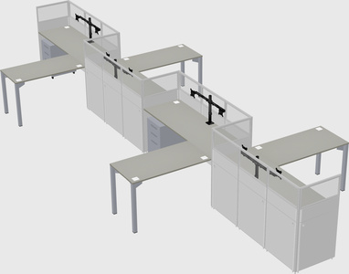 L-shape cubicles