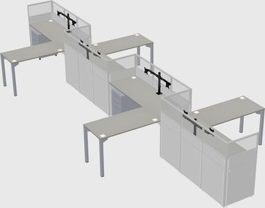 L-shape cubicles