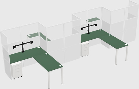 L-shape cubicles