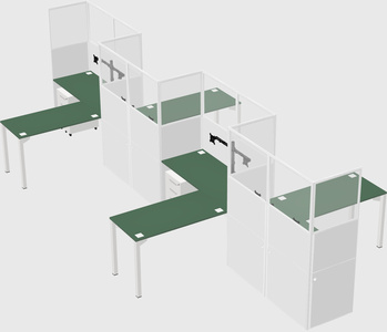 L-shape cubicles