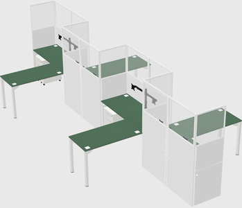 L-shape cubicles