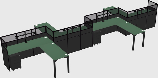L-shape cubicles