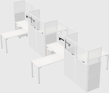 L-shape cubicles