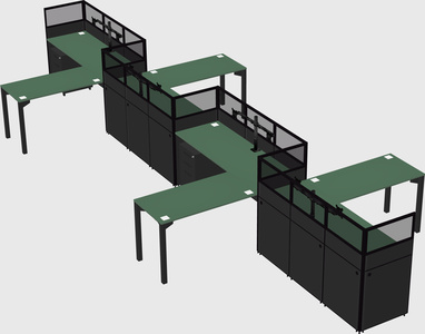 L-shape cubicles