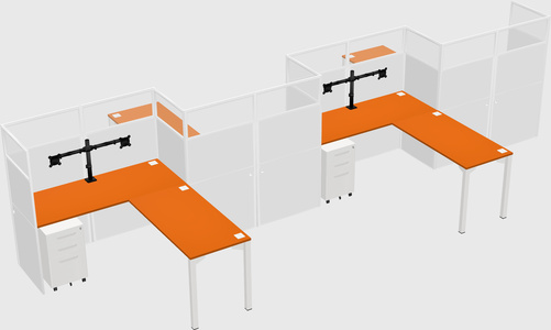 L-shape cubicles
