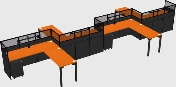 L-shape cubicles