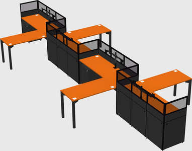 L-shape cubicles