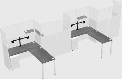 L-shape cubicles