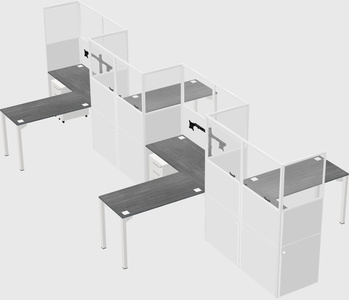 L-shape cubicles